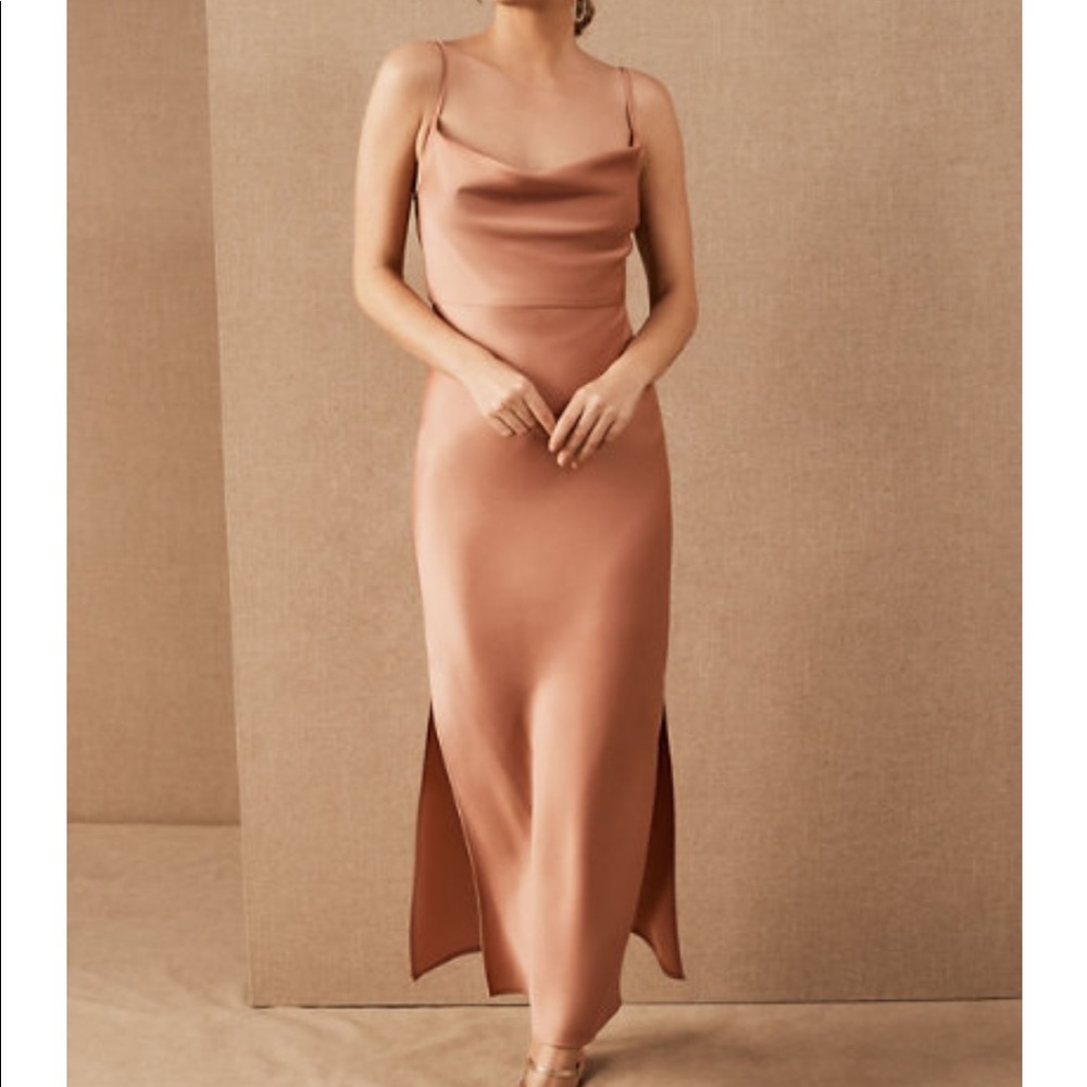 Cali Satin Charmeuse Midi Dress Sedona Sunset